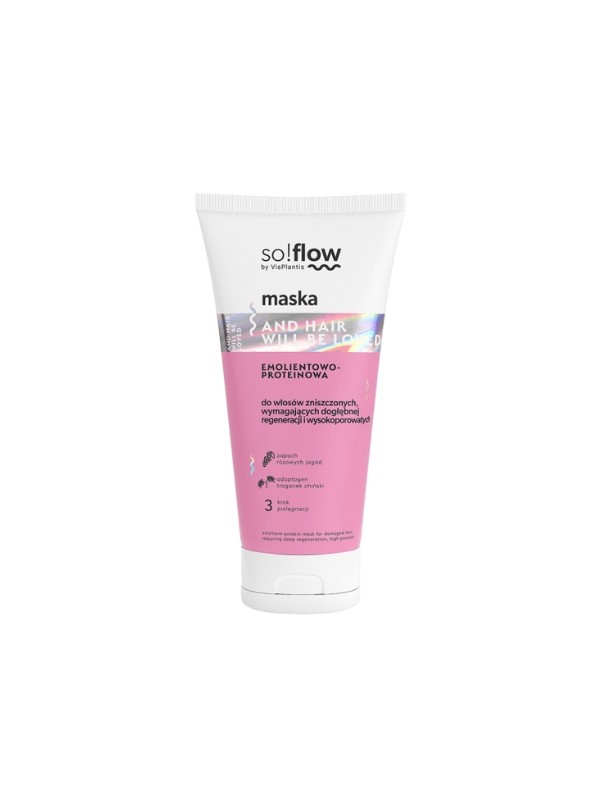 So!flow Protein-Emollient-Maske für Haare mit hoher Porosität, die eine tiefe Regeneration erfordern, 200 ml