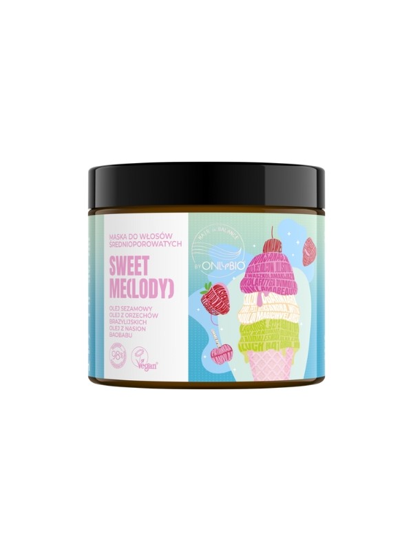 ONLYBIO Hair in Balance Sweet Me (Eiscreme) Maske für Haare mit mittlerer Porosität 400 ml