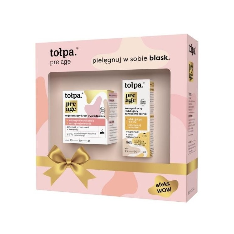 Tołpa Na Gift Pre Age Rejuvenation Set: regenerierende, glättende Gesichtscreme 50 ml + Augencreme, die die Anzeichen von Matthe