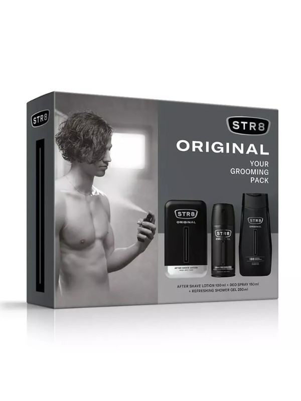 STR8 ORGINAL Cadeauset voor mannen: Aftershave 100 ml, Anti-transpirant 150 ml en Douchegel 250 ml 1 stuk