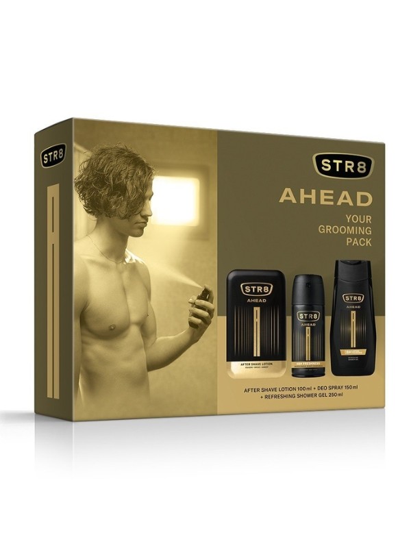 STR8 AHEAD Gift set for men: Aftershave 100ml, Antiperspirant 150ml and Shower gel 250ml 1 piece