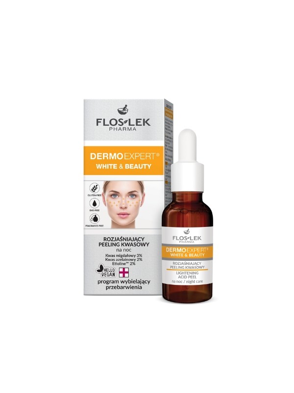 Floslek Dermo Expert White & Beauty brightening acidic facial Peeling for the night 30 ml