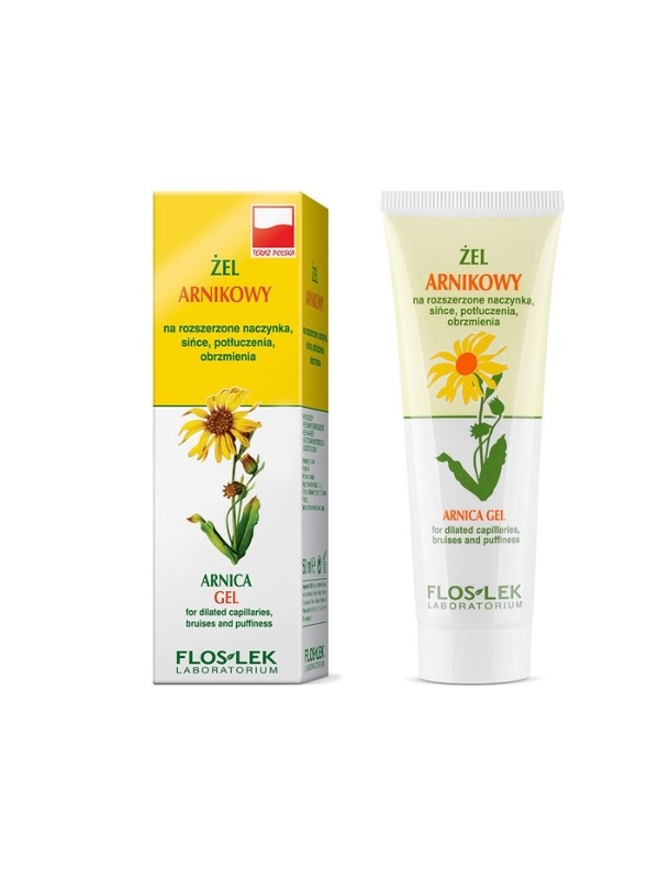 Arnica Floslek Gel für erweiterte Blutgefäße, Prellungen, Prellungen und Schwellungen 50 ml