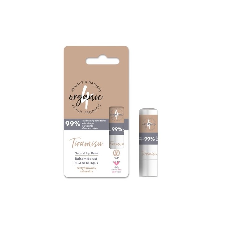 4Organic Natural regenerating Tiramisu lip balm 5 g