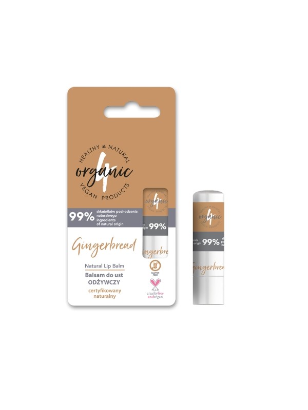 4Organic Natural nährender Gingerbread Lippenbalsam 5 g