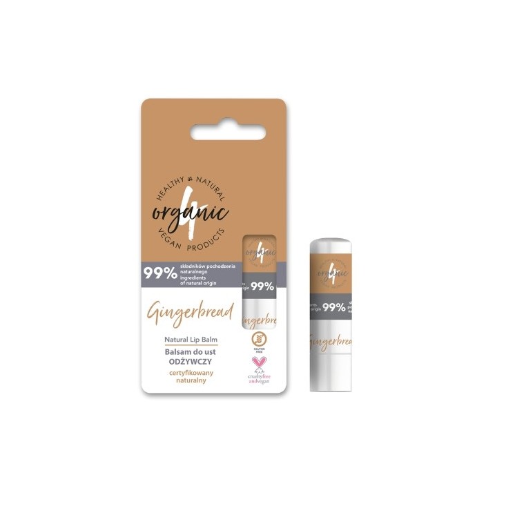 4Organic Natural nourishing Gingerbread lip balm 5 g