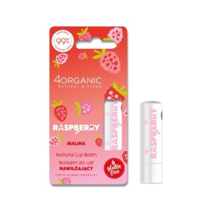 4Organic Natural feuchtigkeitsspendender Raspberry Lippenbalsam 5 g