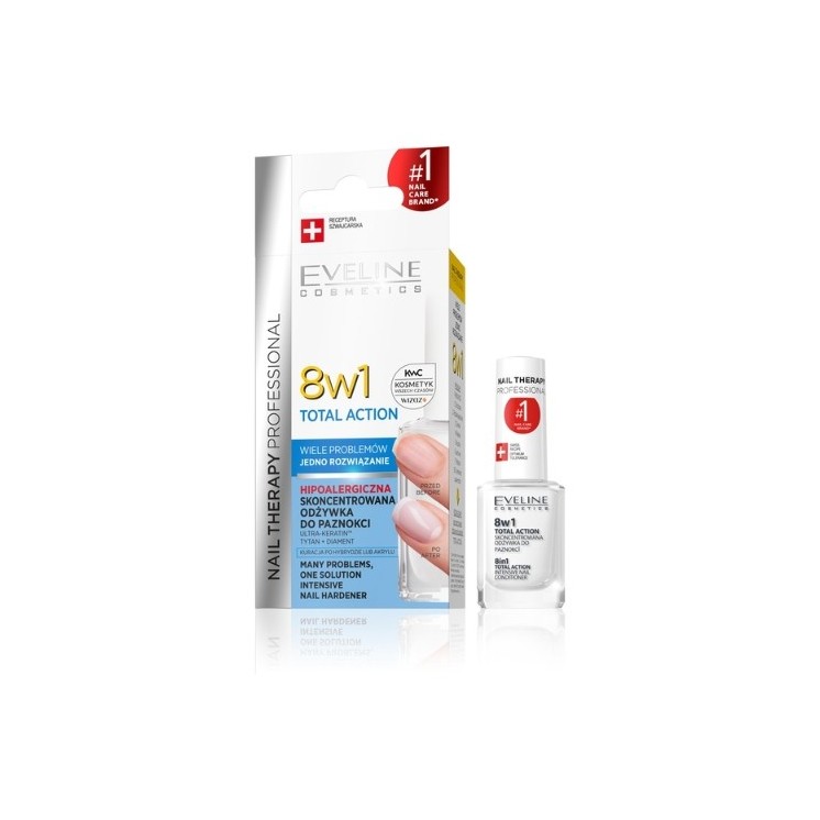 Eveline Professional Nail Therapy Total Action 8in1 Hypoallergene nagelconditioner 12 ml