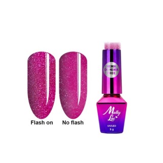 MollyLac /601/ Duo Flashing Lights Hybrid Nail Polish Rose of Dreams 5 ml