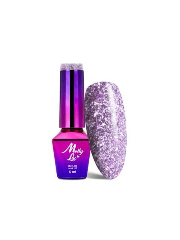 MollyLac /543/ Luxury Glam Hybrid Varnish Shimmy Violet 5 ml