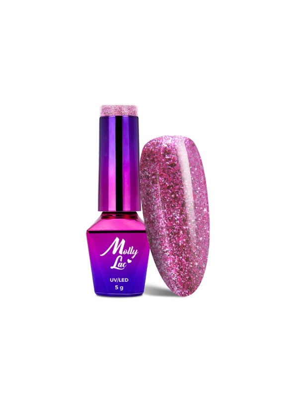 MollyLac /540/ Luxury Glam Hybrid Nail Polish Pink Reflections 5 ml