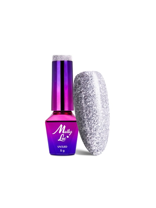 MollyLac /546/ Luxury Glam Hybrid Varnish Mr Silver 5 ml