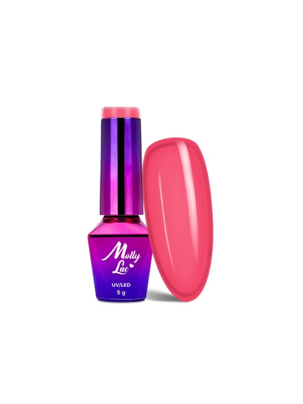 MollyLac /146/ Flamingo Hybrid Nail Polish Pink Escape 5 ml