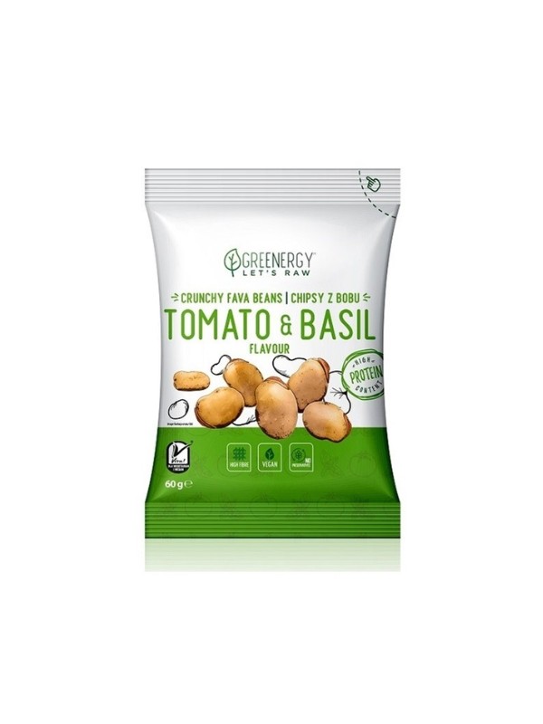 Greenergy Protein Tuinbonenchips met Tomaat & Basilicum smaak 50 g