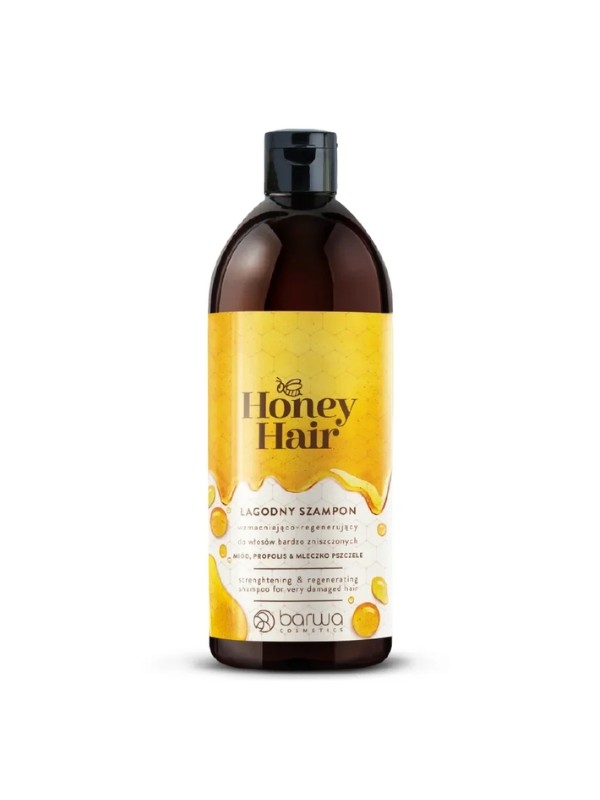 Barwa Honey Hair Strengthening and regenerating Shampoo for very damaged hair Honey, Propolis & Royal Jelly 480 ml