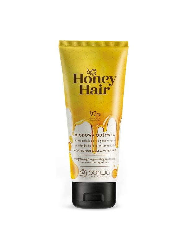 Barwa Honey Hair Stärkende und regenerierende Spülung für stark geschädigtes Haar, Honig, Propolis und Gelée Royale, 200 ml