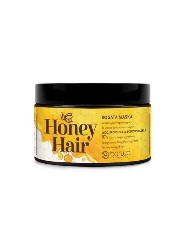 Barwa Honey Hair Strengthening and regenerating Mask for very damaged hair Honey, Propolis & Royal Jelly 220 ml