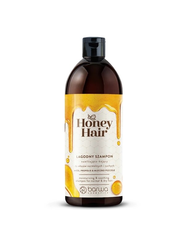 Barwa Honey Hair Feuchtigkeitsspendendes und beruhigendes mildes Shampoo für normales und trockenes Haar, Honig, Propolis und Ge