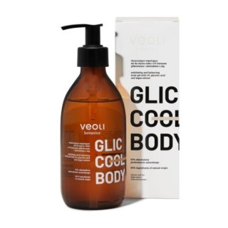 Veoli Botanica Glic Cool Body peelendes und regulierendes Körperwaschgel mit Glykolsäure, 280 ml