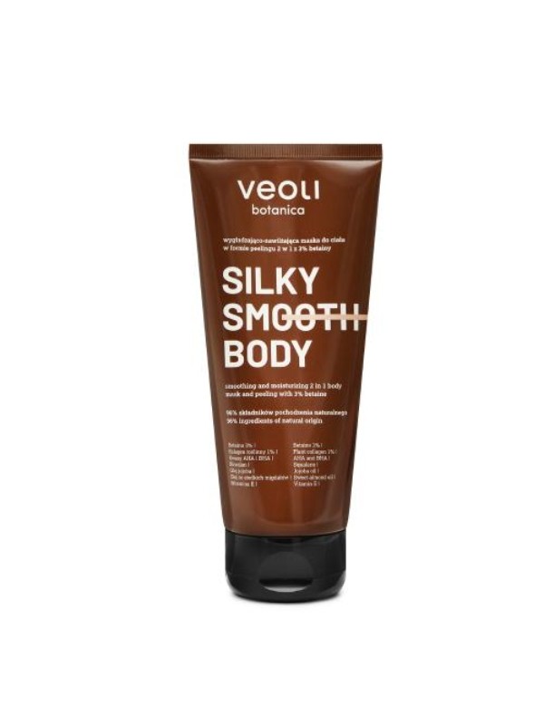 Veoli Botanica Silky Smooth Body 2in1 glättende und feuchtigkeitsspendende Körpermaske in Form eines Peelings mit Betain 180 ml