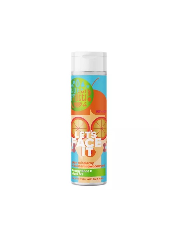 Farmona Tutti Frutti Let's Face It Reinigungs-Mizellenflüssigkeit mit Fruchtsäuren und Aloe 5 % + Energy Shot C 200 ml