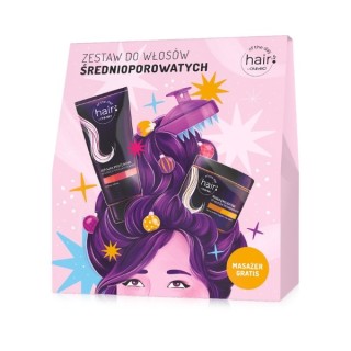 OnlyBio Hair of the day Set for medium porosity hair: Conditioner + Mask + Massager Gratis