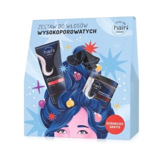 OnlyBio Hair of the day Set für Haare mit hoher Porosität: Spülung + Maske + Scrunchie Gratis