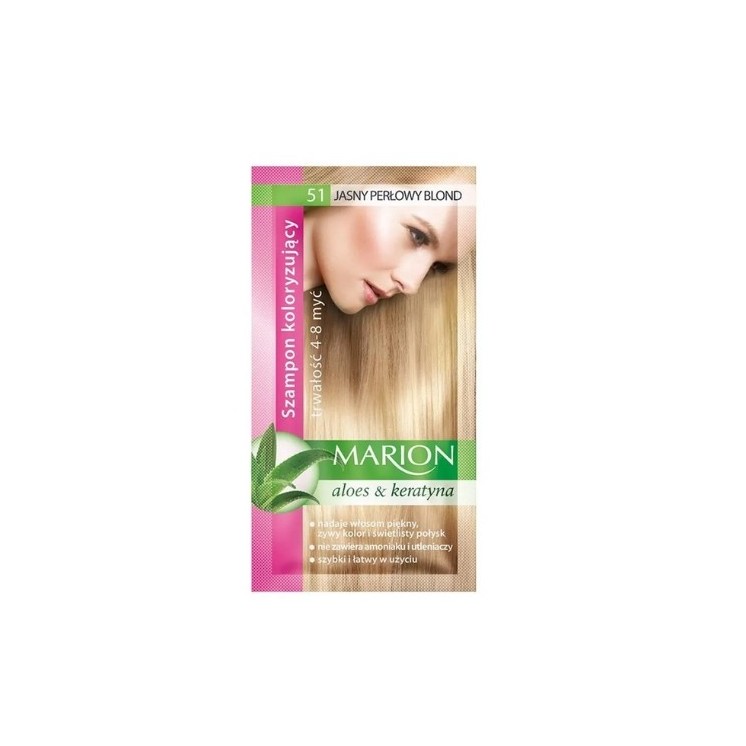 Marion Coloring shampoo with aloe extract 4-8 washes /51/ Light pearl blond 40 ml