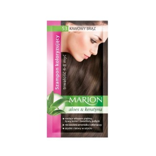 Marion Coloring shampoo with aloe extract 4-8 washes /53/ Coffee brown 40 ml