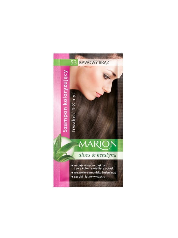 Marion Färbeshampoo mit Aloe-Extrakt 4-8 Haarwäschen /53/ Kaffeebraun 40 ml