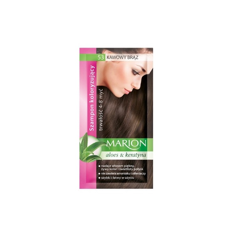 Marion Coloring shampoo with aloe extract 4-8 washes /53/ Coffee brown 40 ml