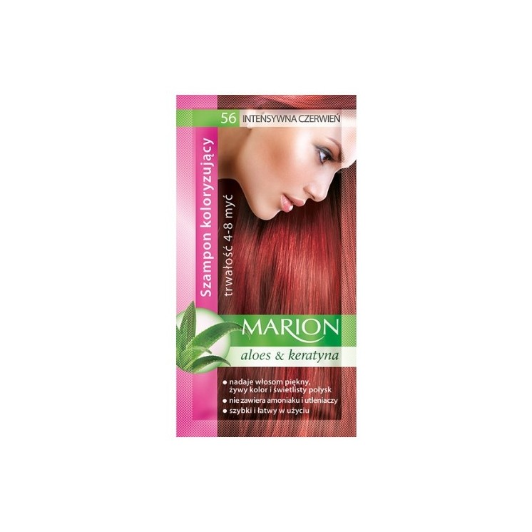 Marion Coloring shampoo with aloe extract 4-8 washes /56/ Intense red 40 ml