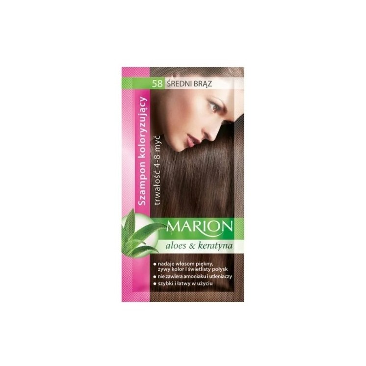 Marion Kleurshampoo met aloë-extract 4-8 wasbeurten /58/ Middenbruin 40 ml