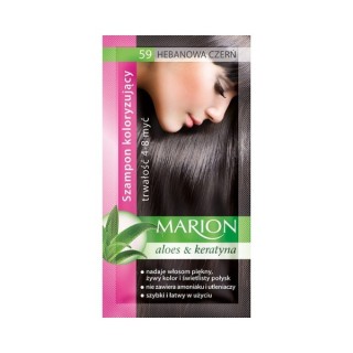 Marion Coloring shampoo with aloe extract 4-8 washes /59/ Ebony black 40 ml