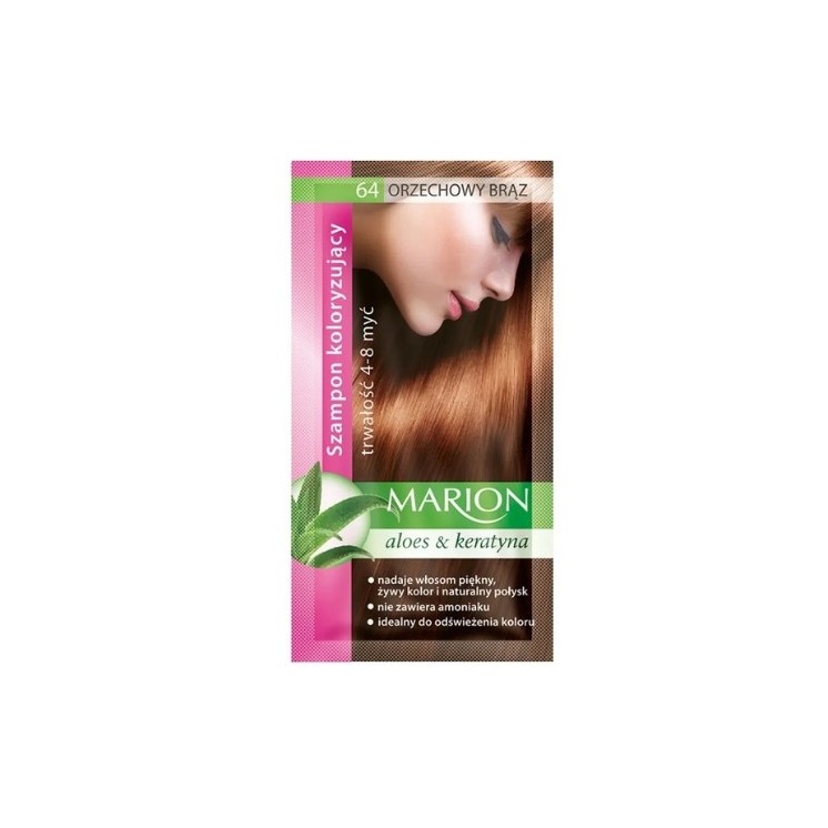 Marion Coloring shampoo with aloe extract 4-8 washes /64/ Nut Brown 40 ml