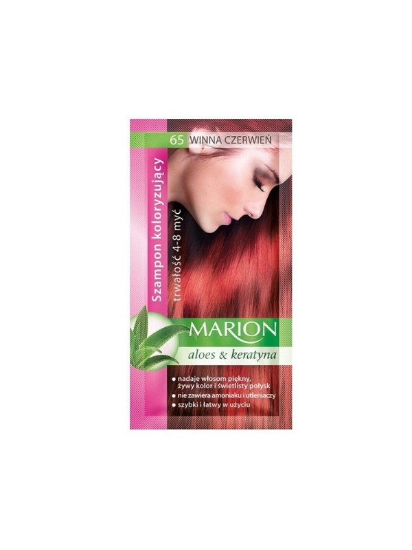 Marion Coloring shampoo with aloe extract 4-8 washes /65/ Wine Red 40 ml