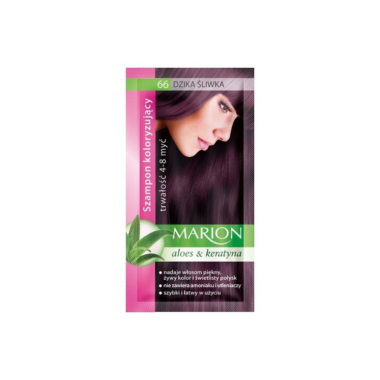 Marion Coloring shampoo with aloe extract 4-8 washes /66/ Wild Plum 40 ml