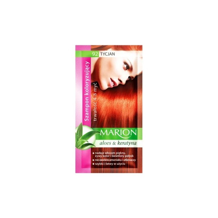 Marion Coloring shampoo with aloe extract 4-8 washes /92/ Titian 40 ml