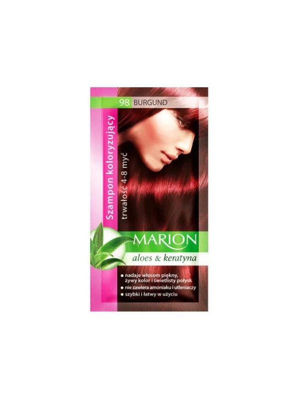 Marion Coloring shampoo with aloe extract 4-8 washes /98/ Burgundy 40 ml