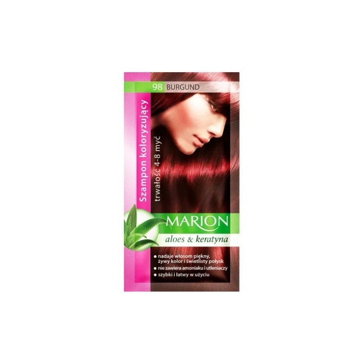 Marion Coloring shampoo with aloe extract 4-8 washes /98/ Burgundy 40 ml