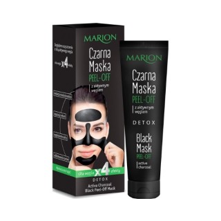 Marion Detox Black Peel-off-Maske für das Gesicht mit Aktivkohle 25 g