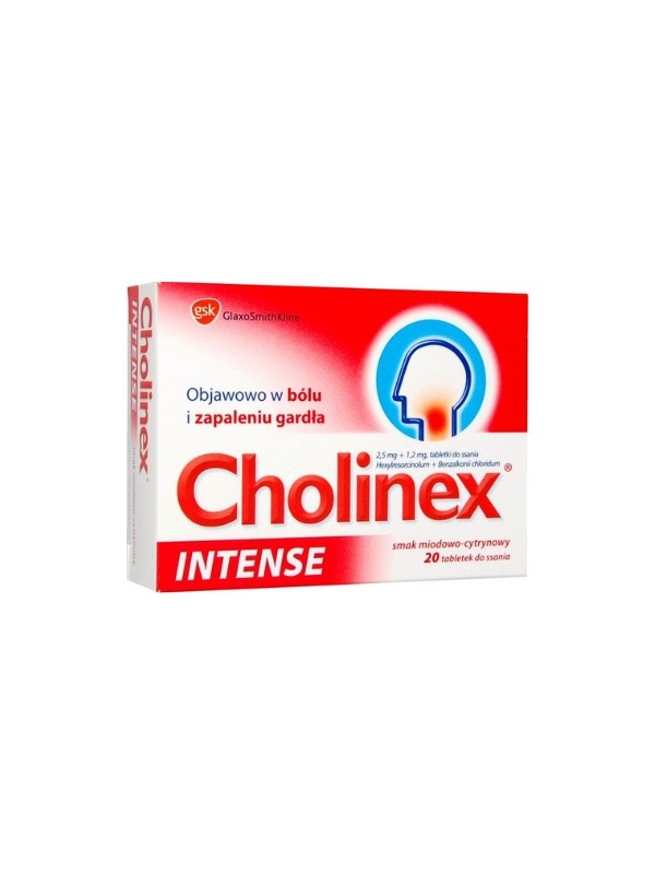 Cholinex Intense Lozenges with honey and lemon flavor, 20 tablets