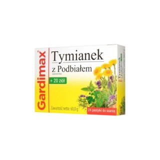 Gardimax Zuigtabletten voor keelpijn Tijm met klein hoefblad + 20 kruiden 24 zuigtabletten