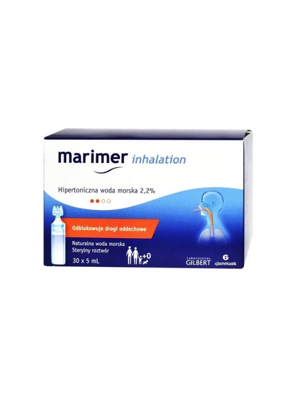 Marimer Inhalatie Natuurlijk hypertoon zeewater 2,2% in ampullen 30 x 5 ml