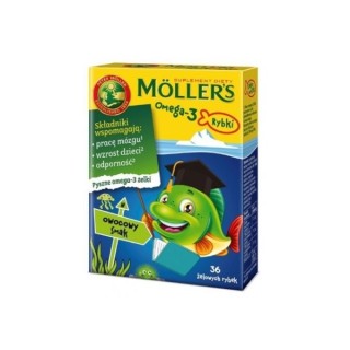 Moller's Omega-3 Fish Jellies with fruit flavor 36 pieces