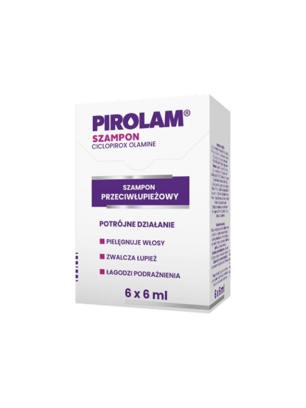 Pirolam Anti-dandruff shampoo in 6 x 6 ml sachets