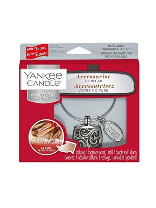 Yankee Candle Car Charming Scents Autoduftset mit Sparkling Cinnamon Nachfüllung, 1 Stück