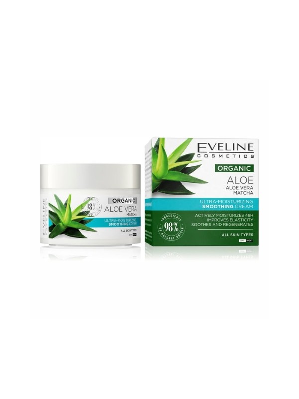 Eveline Organic Aloe Ultra-feuchtigkeitsspendende, glättende Gesichtscreme 50 ml