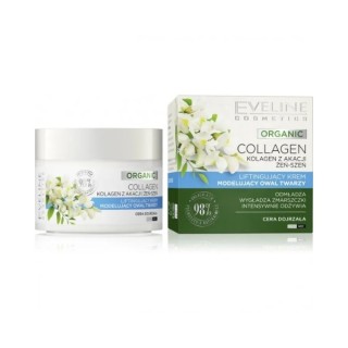 Eveline Organic Collageen Liftende Gezichtscrème die het gezicht ovaal modelleert 50 ml