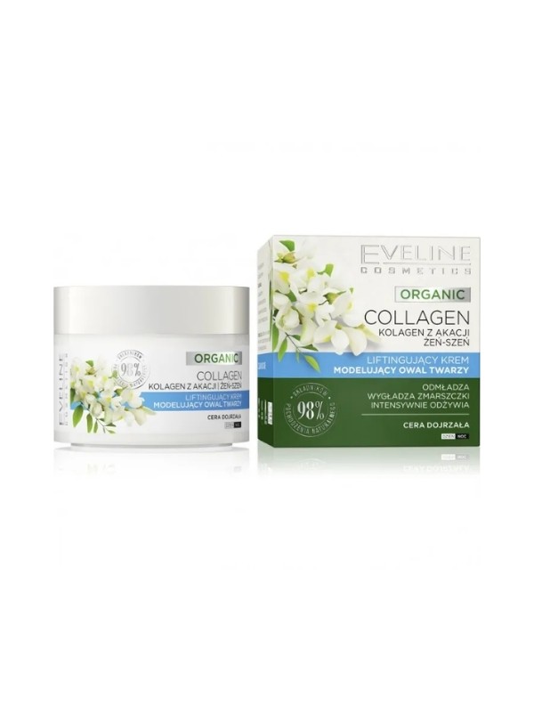 Eveline Organic Collageen Liftende Gezichtscrème die het gezicht ovaal modelleert 50 ml